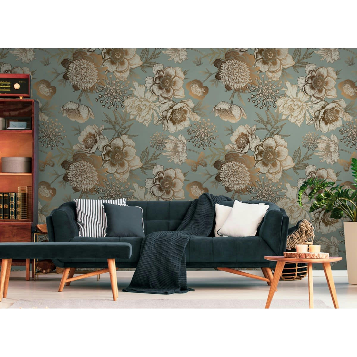 MADELEINE - Papier peint panoramique motif floral Multicolore 336x280cm