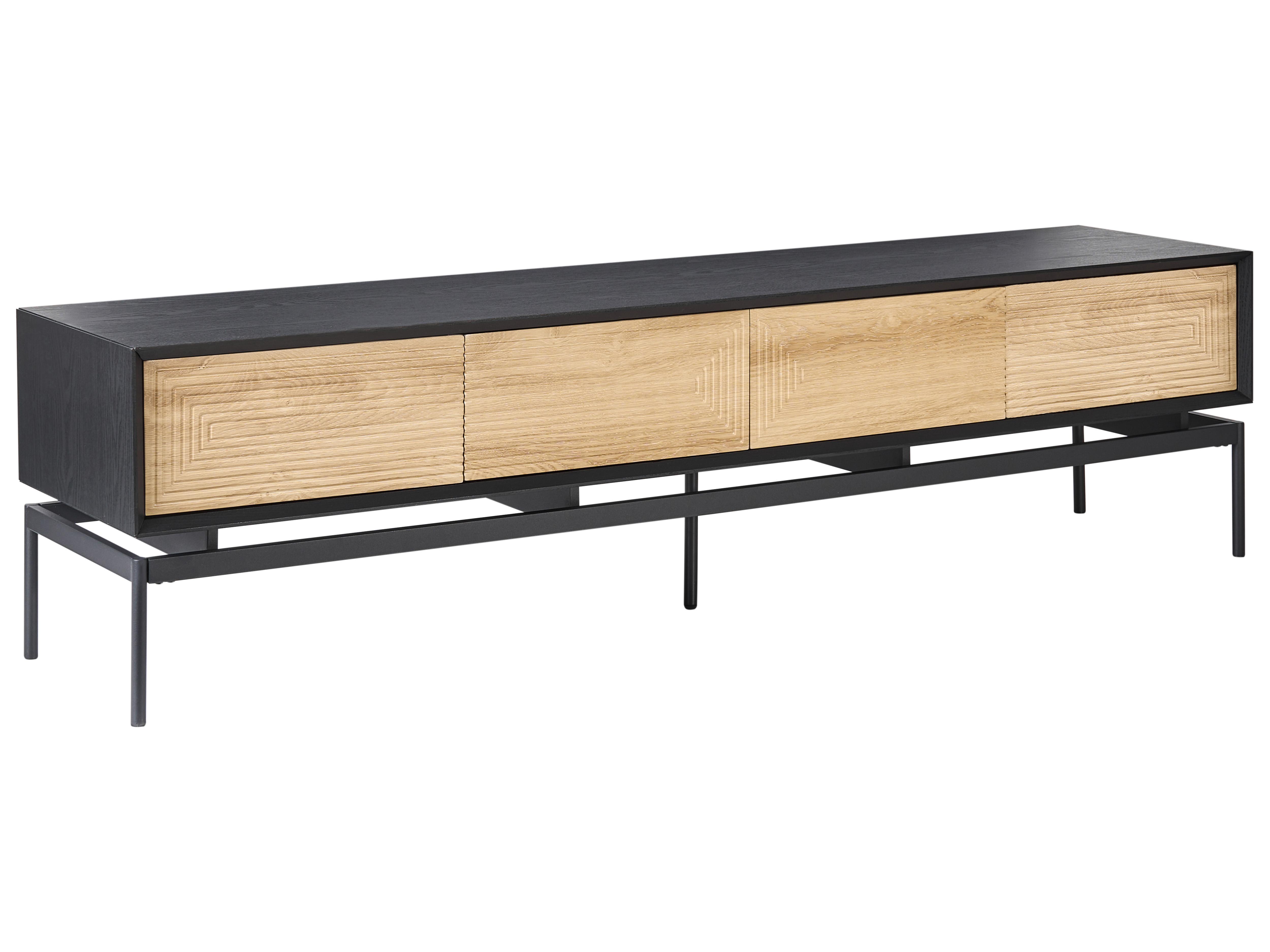 TV Stand LANCELIN Black/ Light Brown