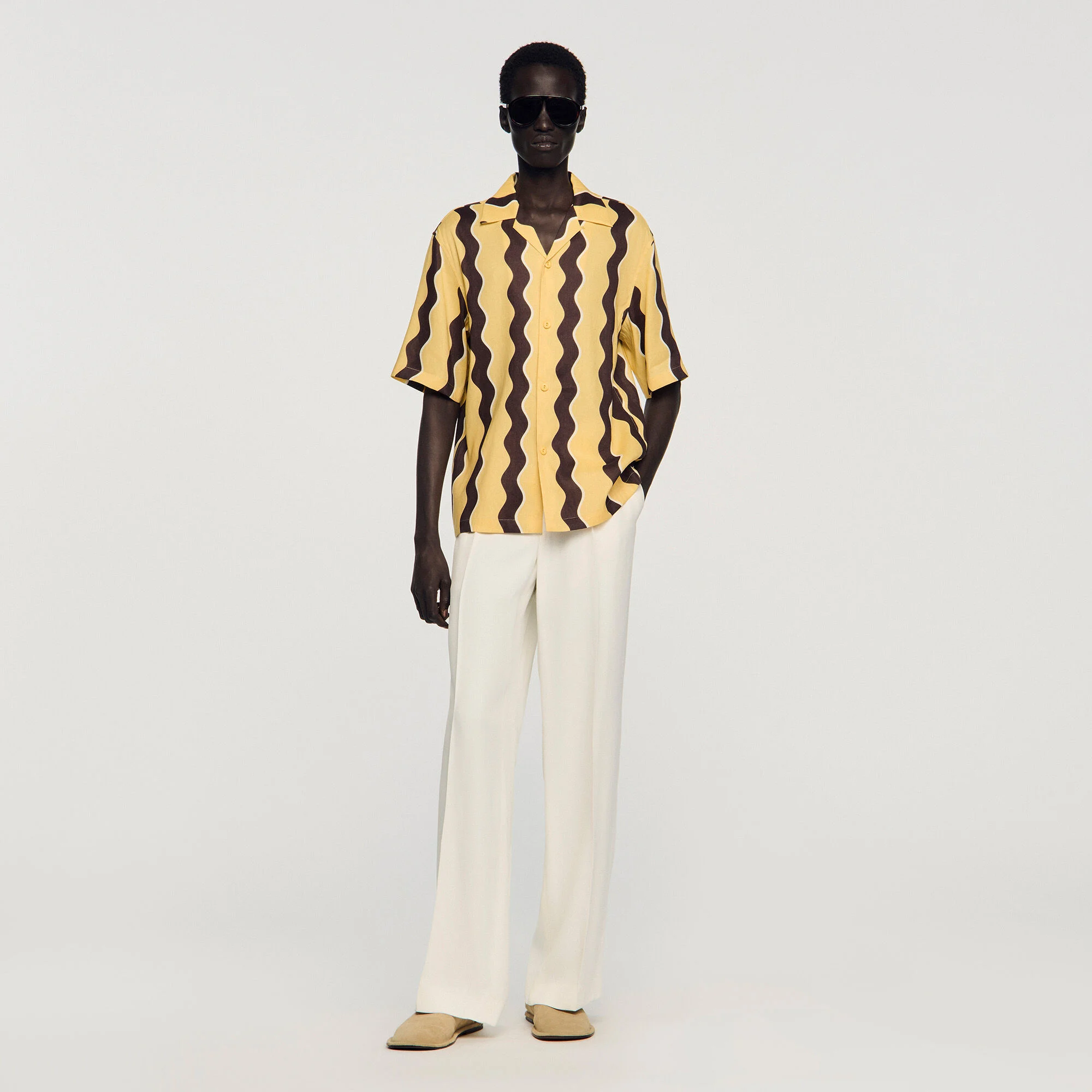 Chemise en lin à imprimé
