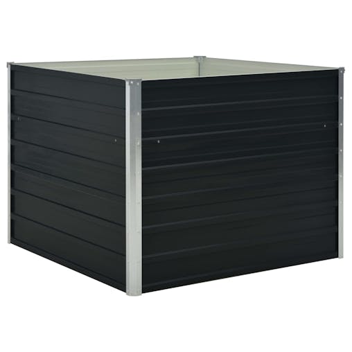 NNEVL Raised Garden Bed Anthracite 100x100x77 cm Galvanised Steel