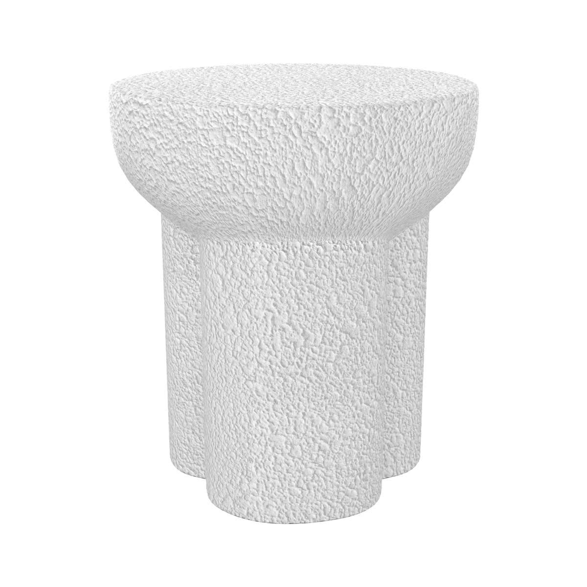 ZACCO - Table d'appoint blanche en terre cuite D32.5 cm