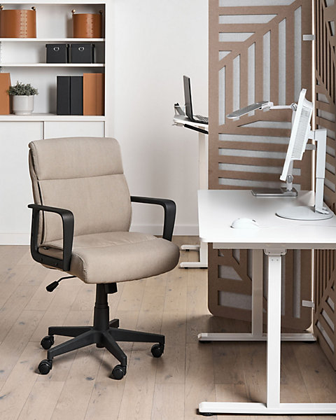Chaise de bureau BYRON Tissu Beige
