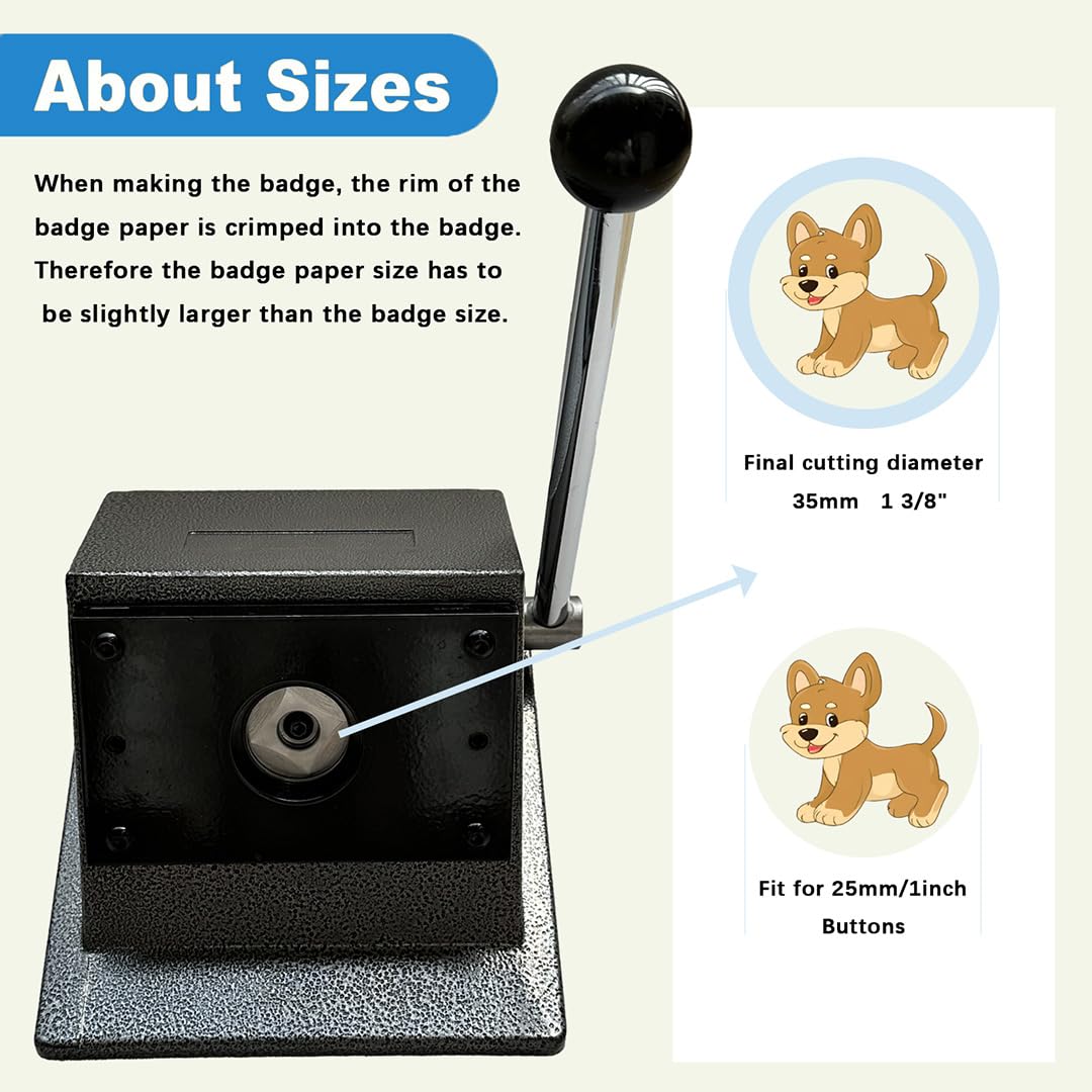 1 Inch Circle Punch Cutter Button Maker Machine for Paper Craft, DIY Hole Die Cutting Tool