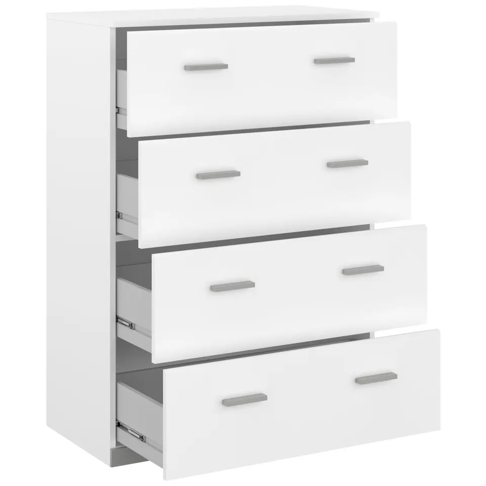 Ladekast Timo 4 lades - wit - 106,3x76,5x39,8 cm