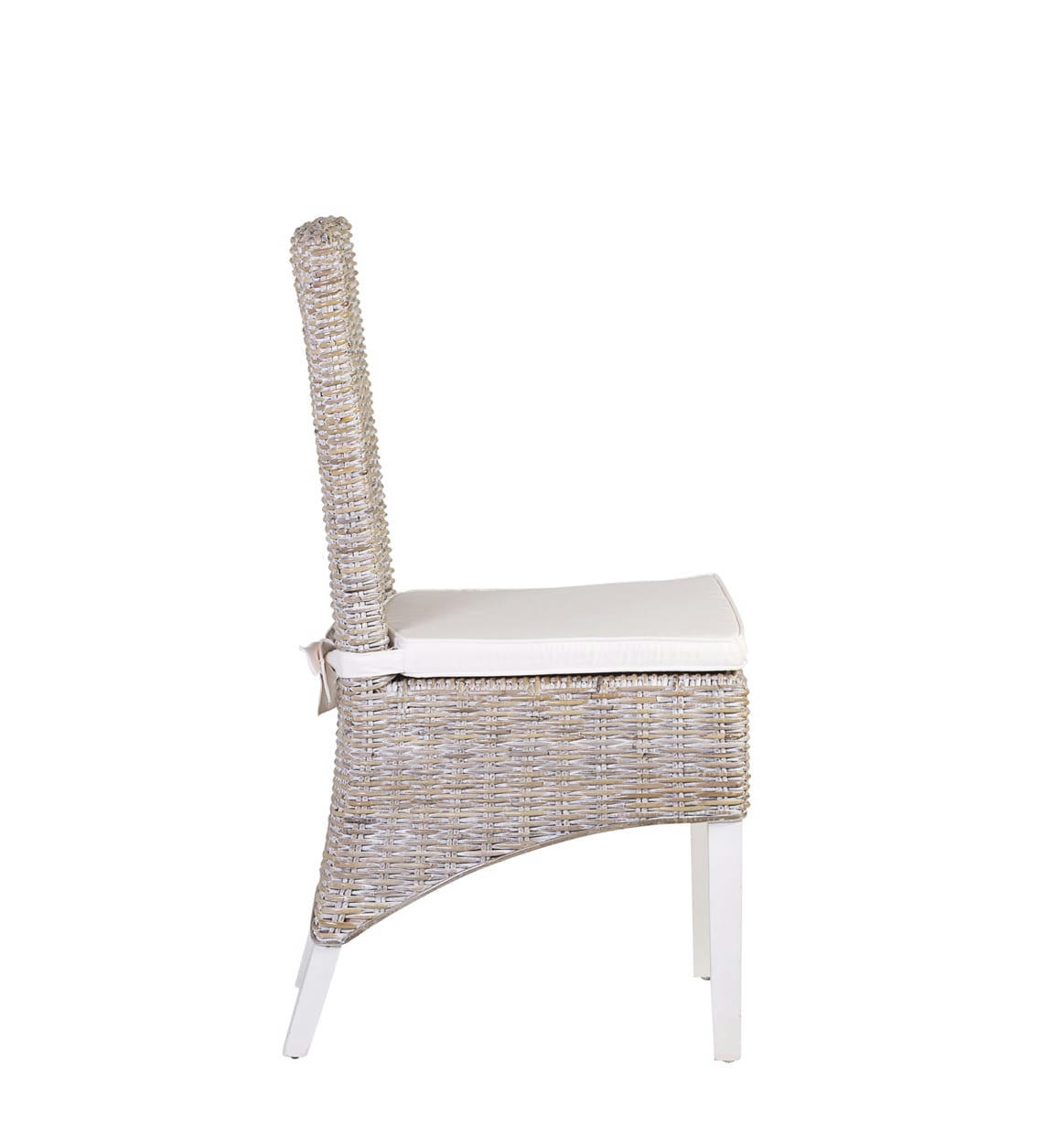 RATTAN - Set de 2 chaises en rotin beige blanchi avec coussin