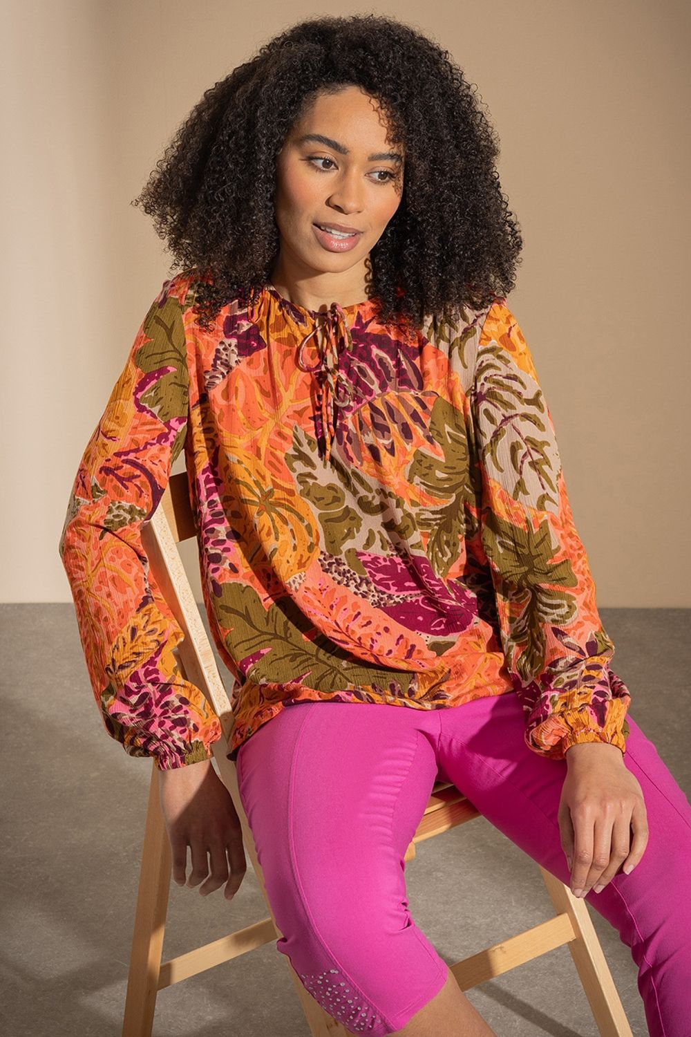 Klass. Leaf Printed Top