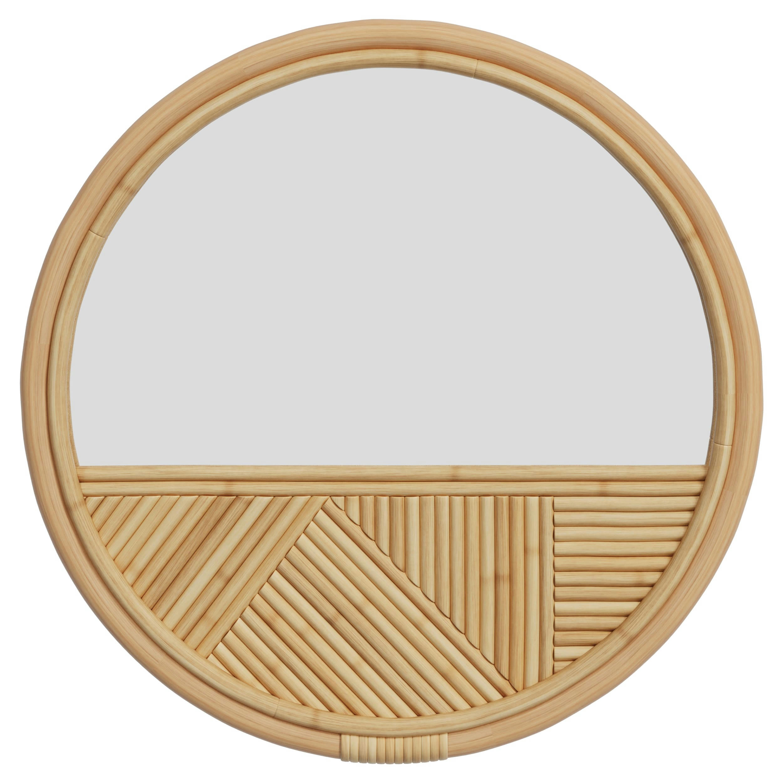 BOLIO - Miroir rond en rotin D40 cm