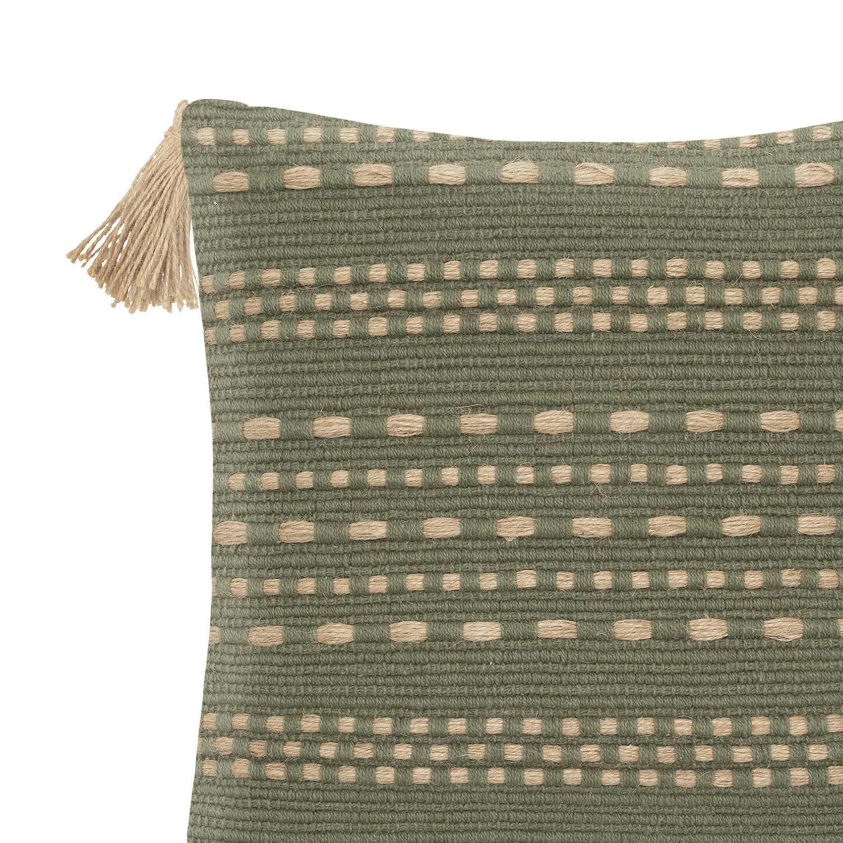 - Coussin authentique en coton et jute jute/coton kaki 40x40 cm