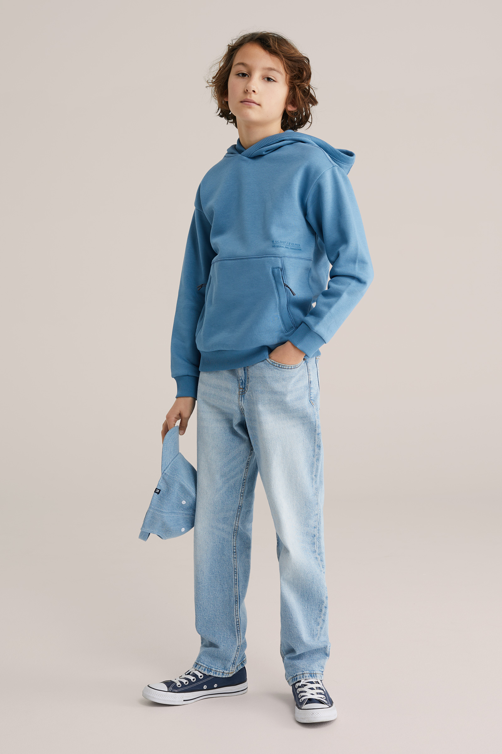 Jongens hoodie met capuchon en ritszakken