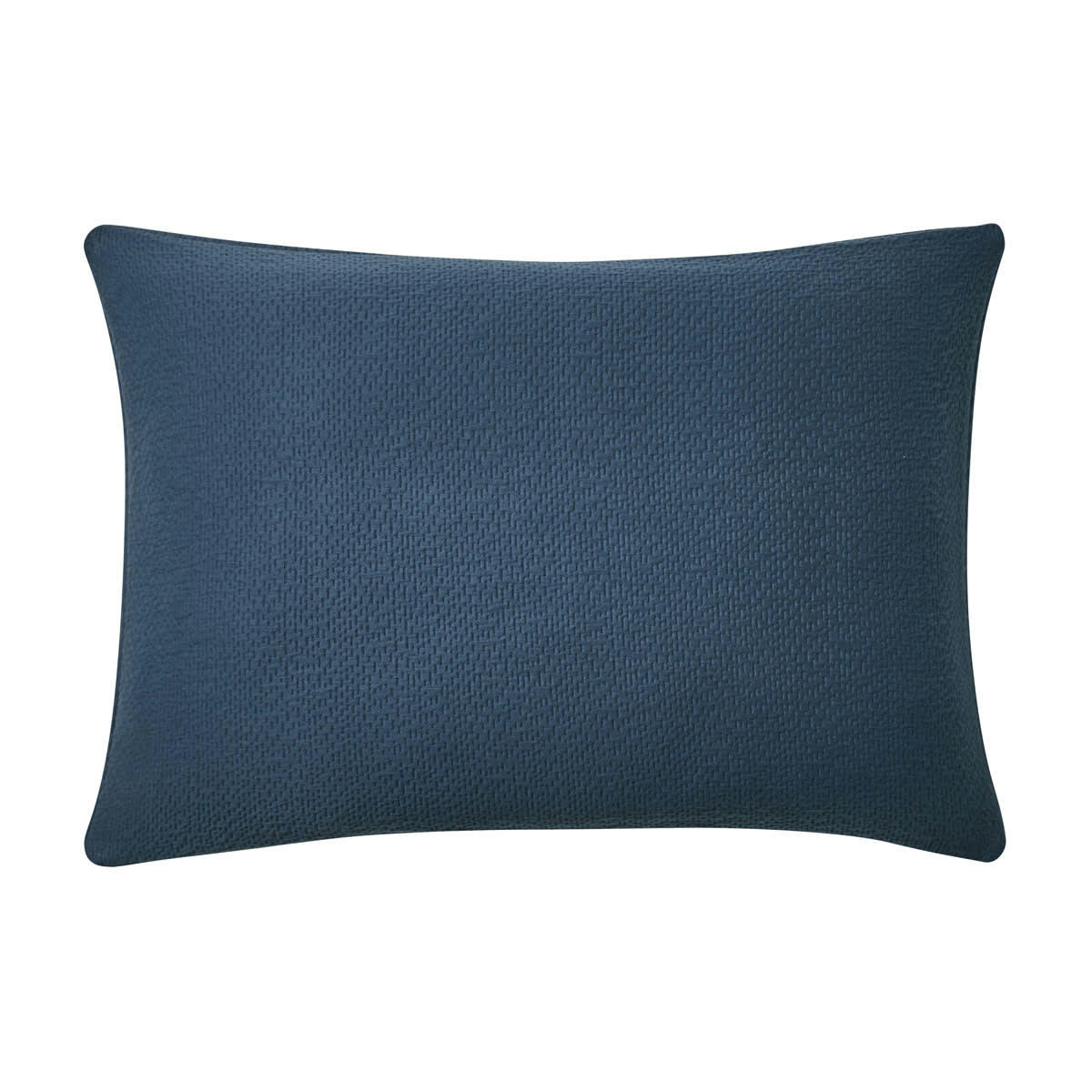 POEME - Housse de coussin texturée en jacquard de coton bleu 40x60
