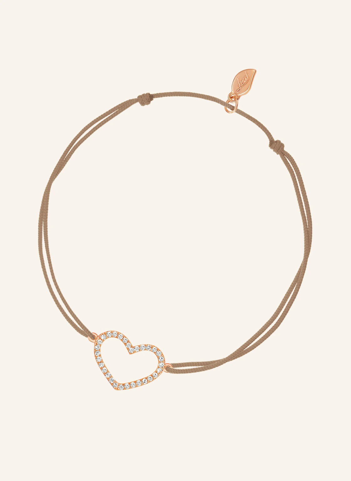 Leaf Freundschaftsarmband HEART aus 18 Karat Roségold mit Diamanten