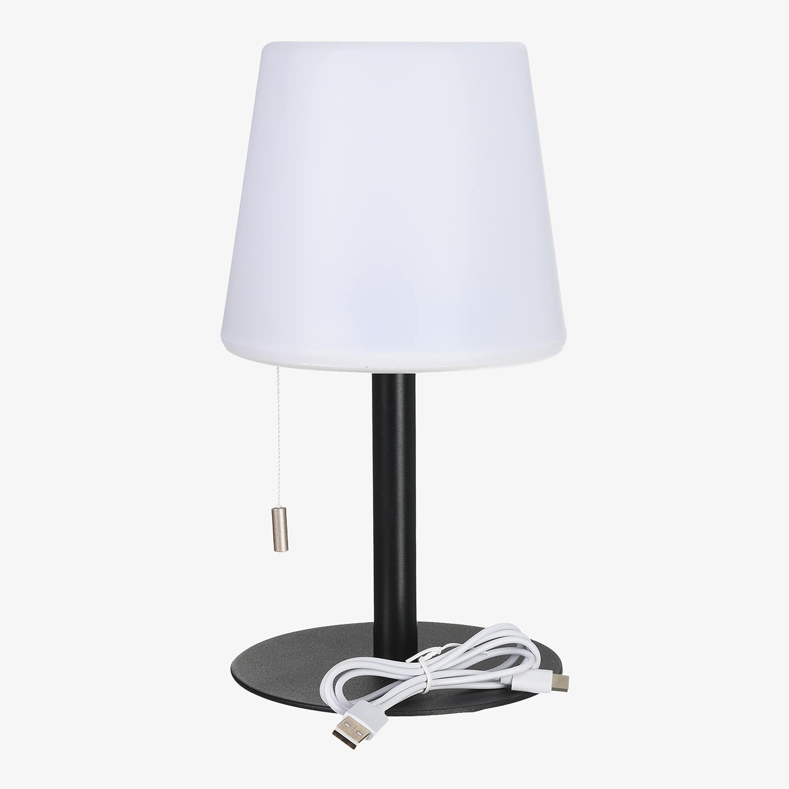 USB-Outdoor-Tischleuchte Weiß, ⌀ 15 cm, H 280 mm