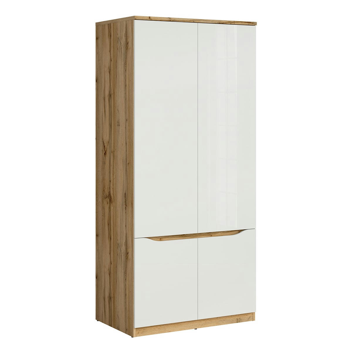 - Armoire 2 portes blanche et naturelle