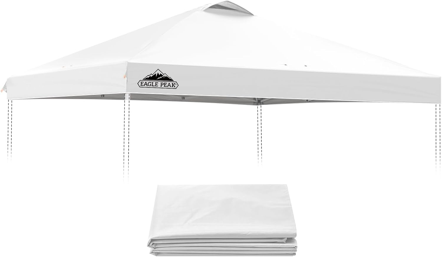 EAGLE PEAK Replacement Canopy Top for Eagle Peak 10x10 Straight Leg Pop Up Canopy Frame Only, Canopy Cover with Air Vent, UPF 50+, Frame NOT Included, White