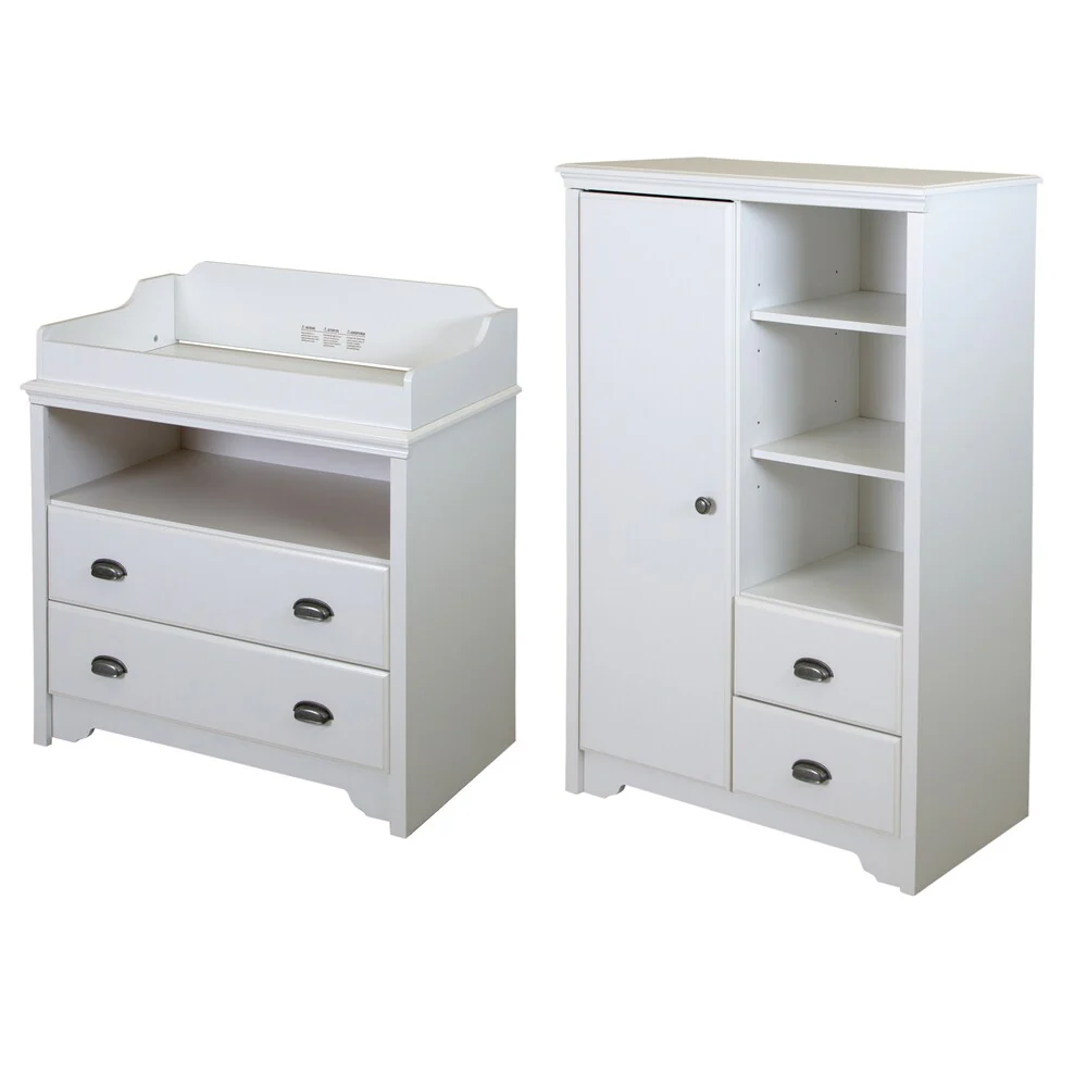 South Shore Fundy Tide Changing Table and Armoire with Drawers