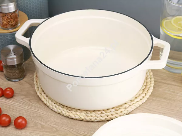 Garnek żeliwny 28 cm Nois - Tierra Kremowy 17.830065