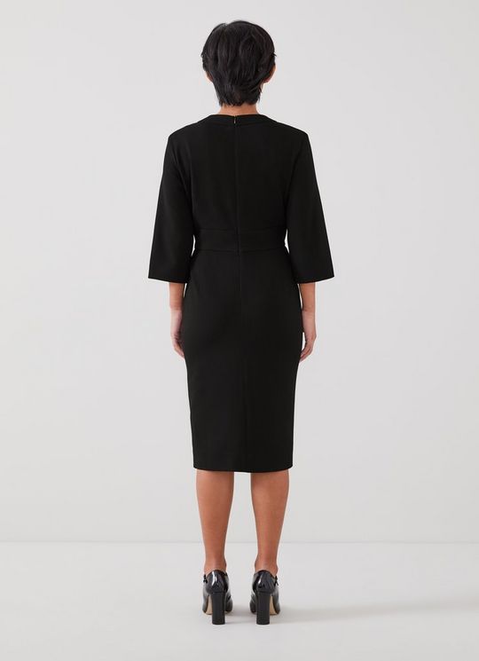 Sky Petite Black Crepe Dress with LENZING? ECOVERO? viscose