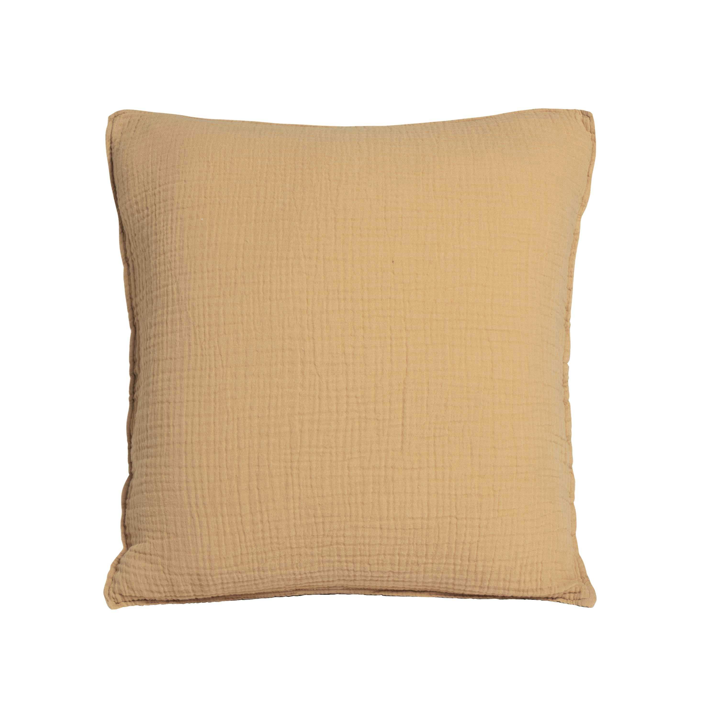 SIMPLEMENT GAUFRÉ - Taie d'oreiller en gaze de coton 65x65cm Caramel