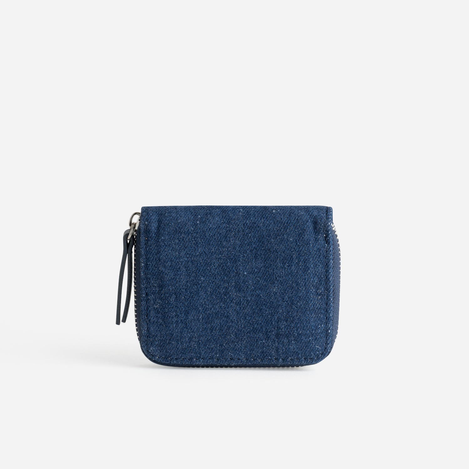 Porte-monnaie bleu en jean brut