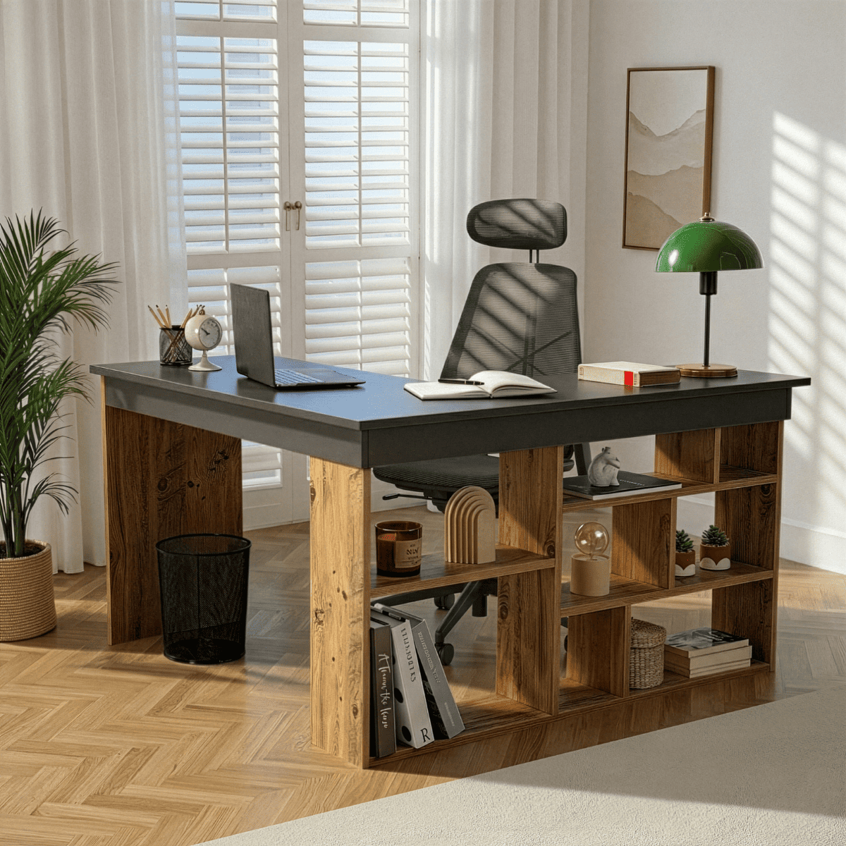 Calicosy - Hoekbureau met opbergruimte ORGANIS - H72 cm