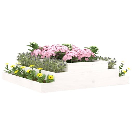 NNEVL Planter White 110x110x27 cm Solid Wood Pine