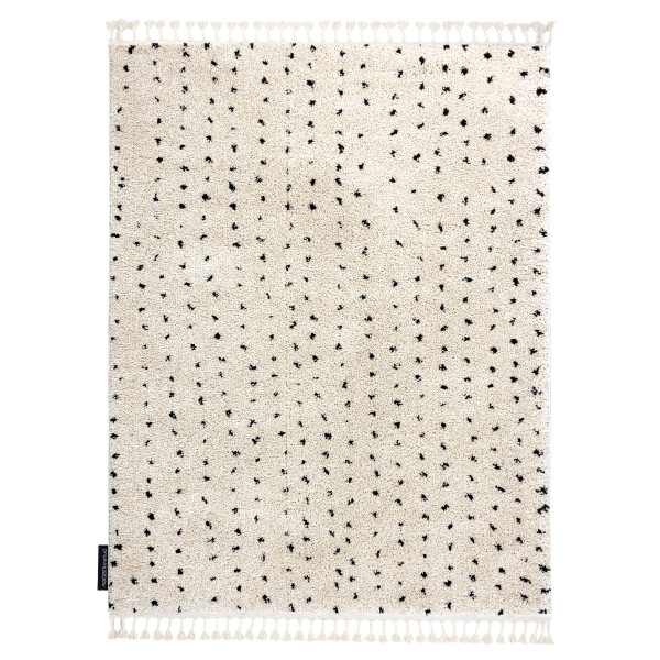 Dywan BERBER SYLA B752 kropki krem Frędzle berberyjski 80x150 cm