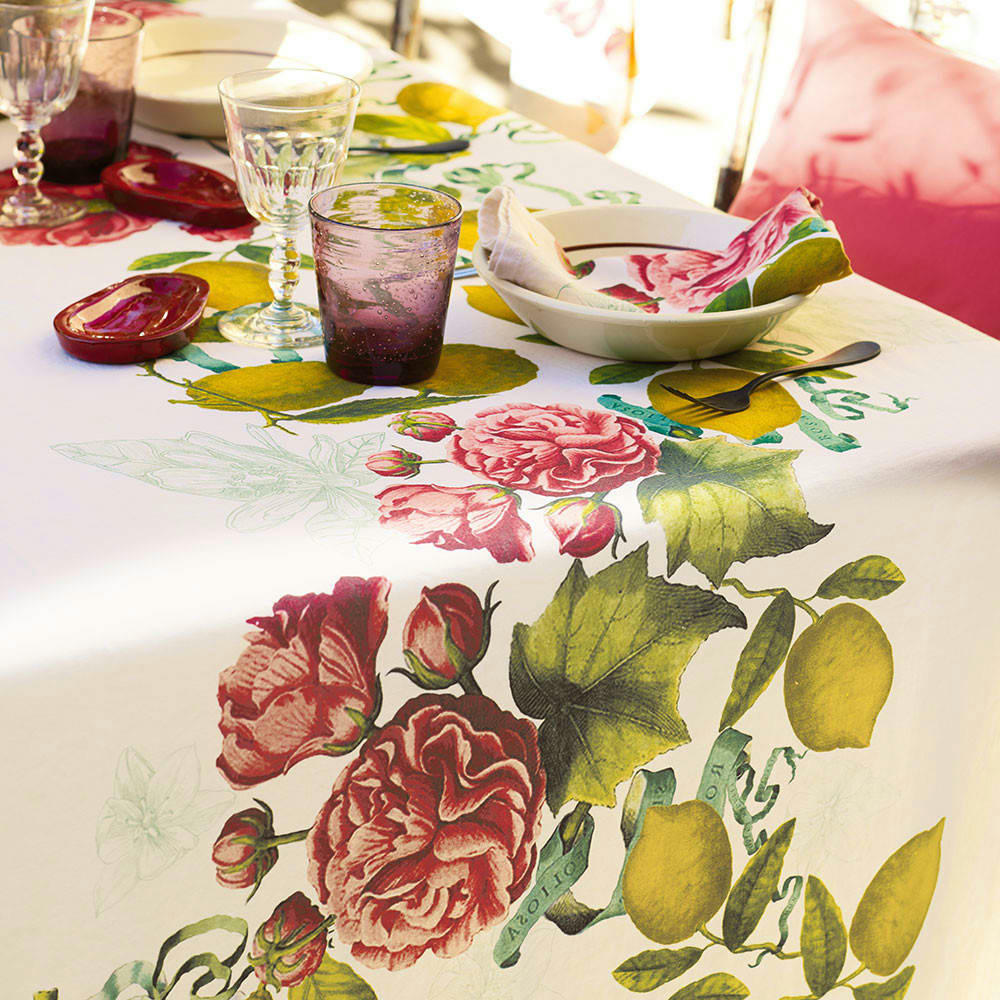 CITRONS DE MENTON ROMANCE - Serviette  pur lin multicolore 45x45
