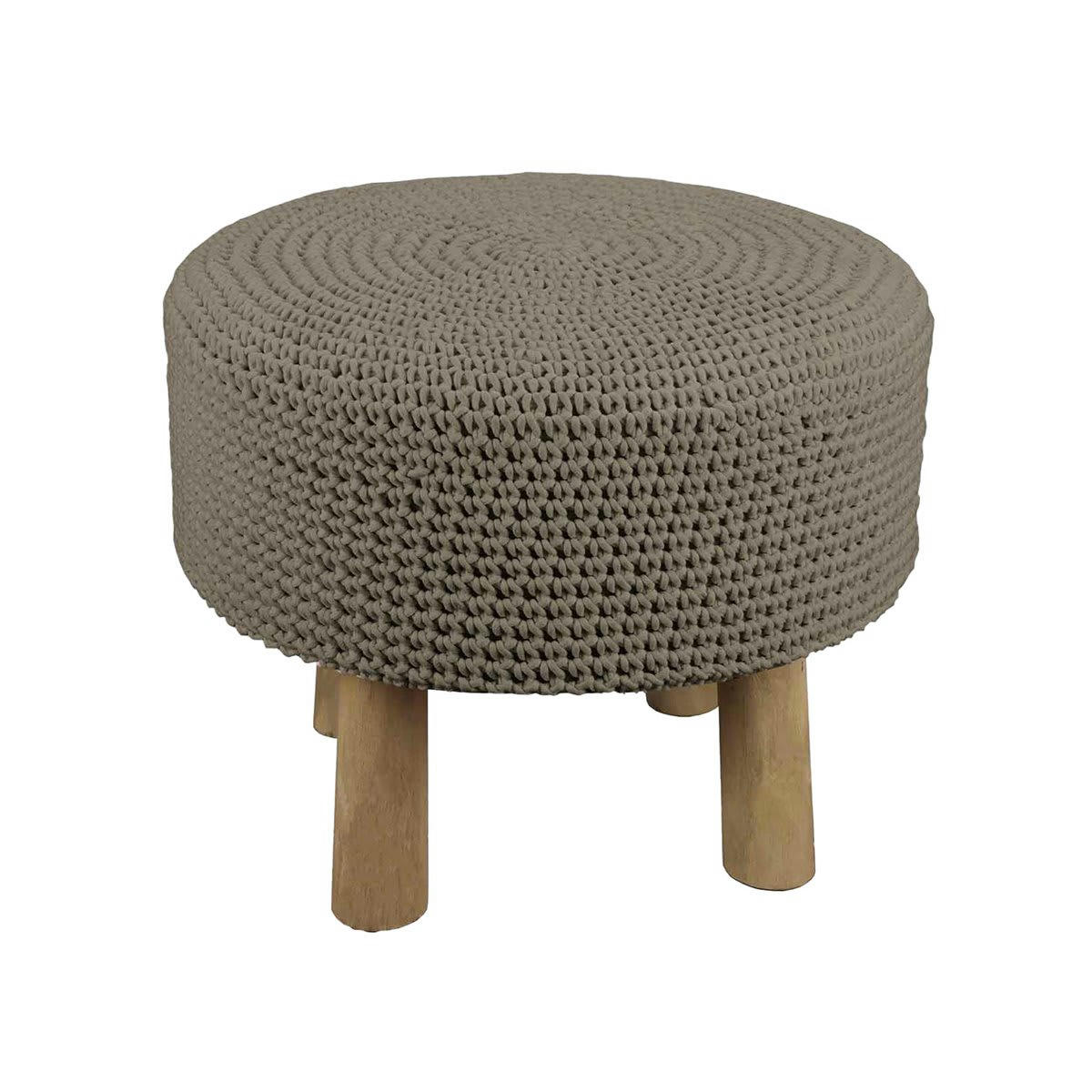 MIGRAMAH - Tabouret en macramé  mastic