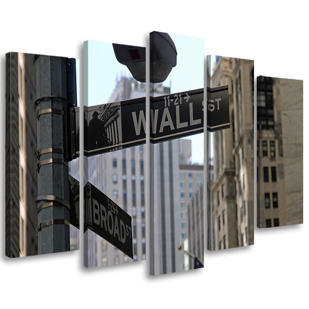 Feeby Obraz 5cz na płótnie Nowy Jork Wall Street USA