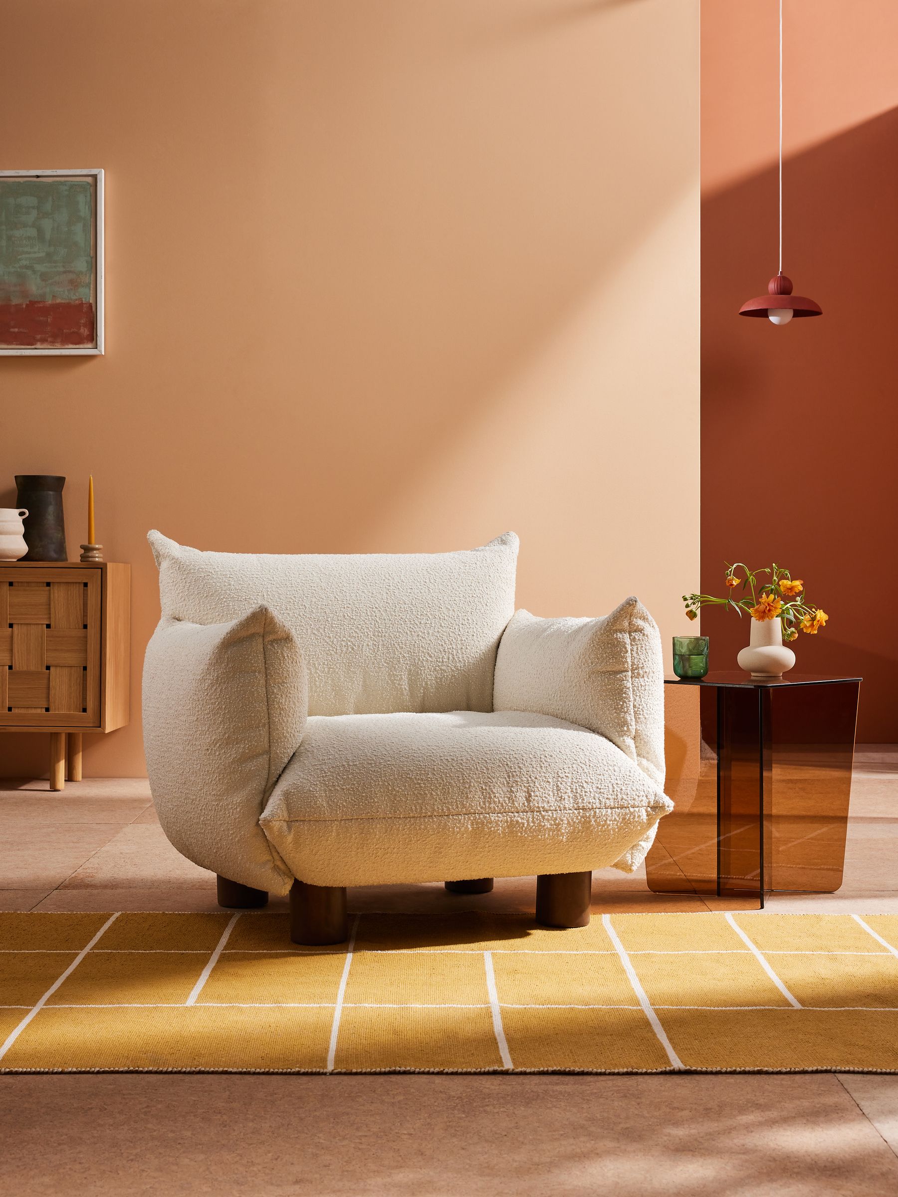 Jude Accent Chair in Ivory Boucle