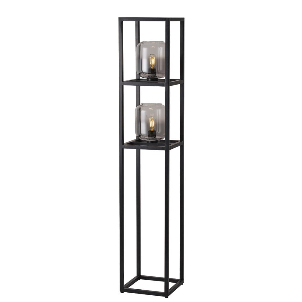 Freelight vloerlamp Dentro - 2 lichts - 28 x 157  cm - zwart rook