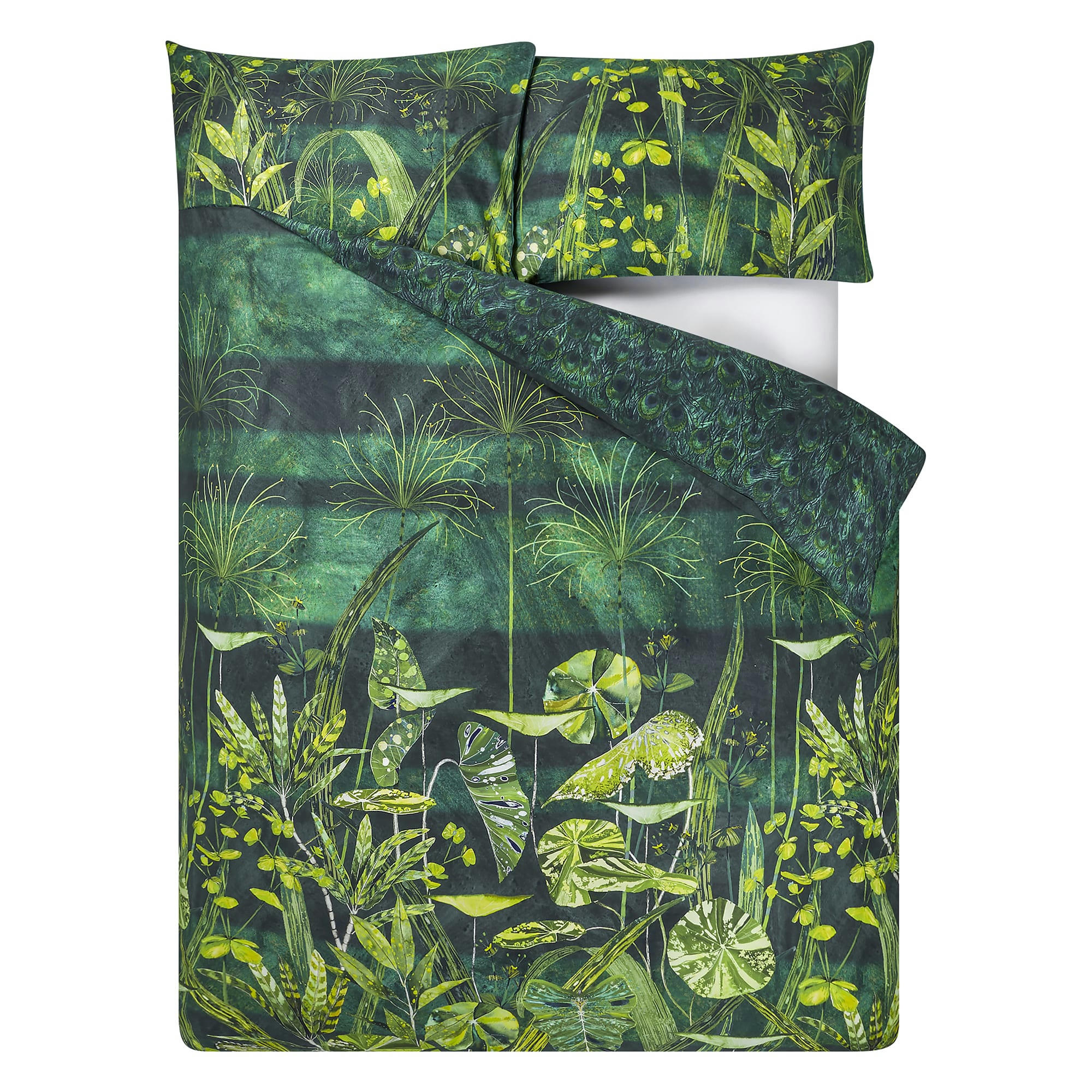 ARJUNA LEAF - Housse de couette en coton viridian 240x220