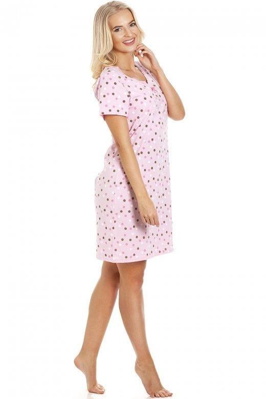 Camille Multicoloured Polka Dot Cotton Summer Nightshirt