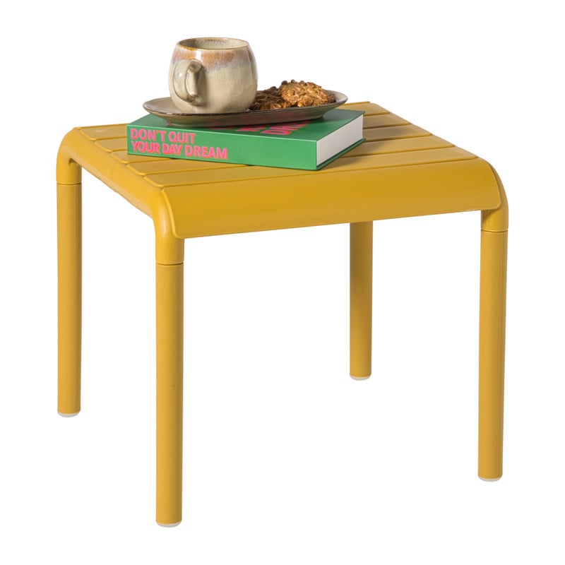 Buiten bijzettafel Lea - geel - 40x45x45 cm