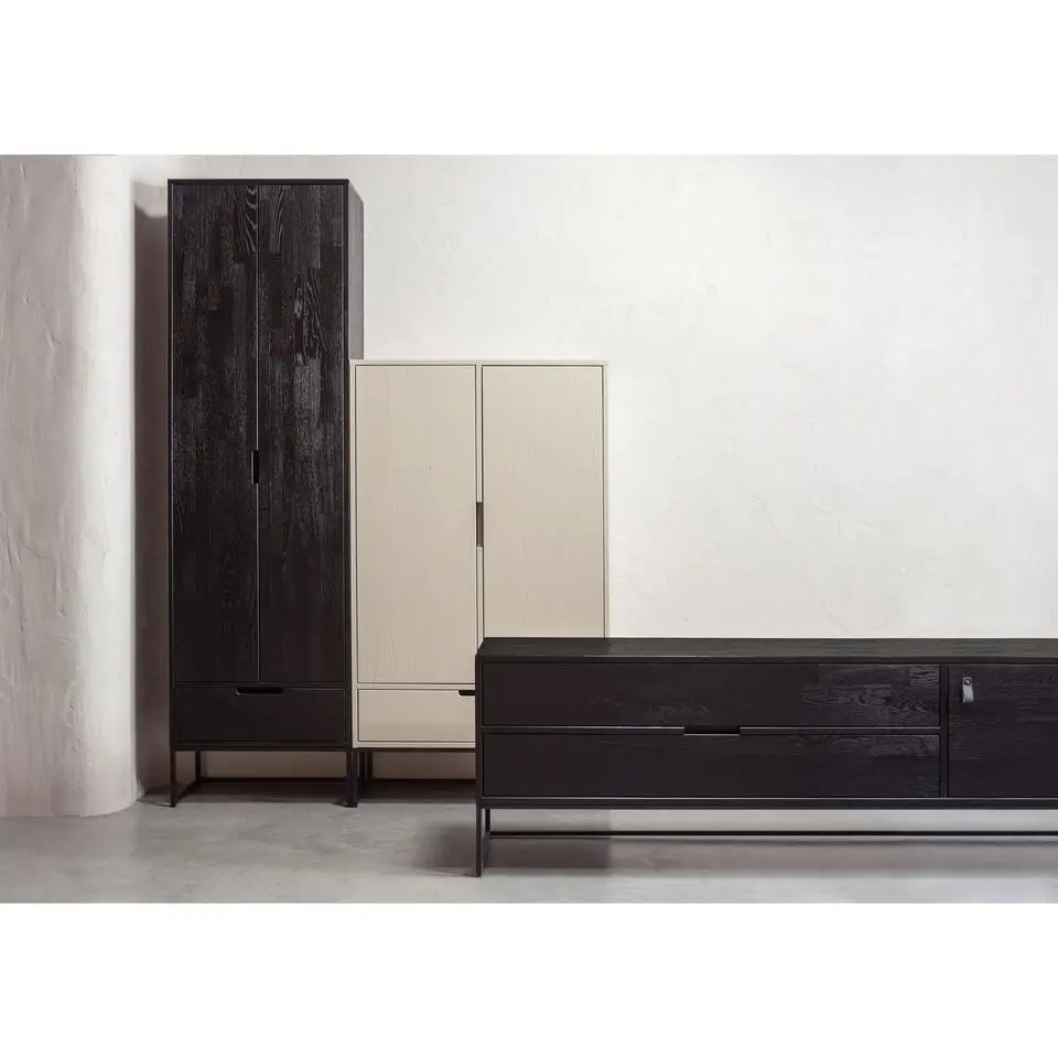WOOOD Silas Hoge Kast - Essen - Blacknight - 210x60x36