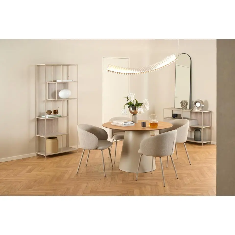 Eettafel Naturel/Grijs Rond - 20x120x75cm - Skagen