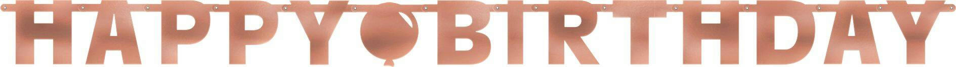 Metallic Blush Happy Birthday Banner