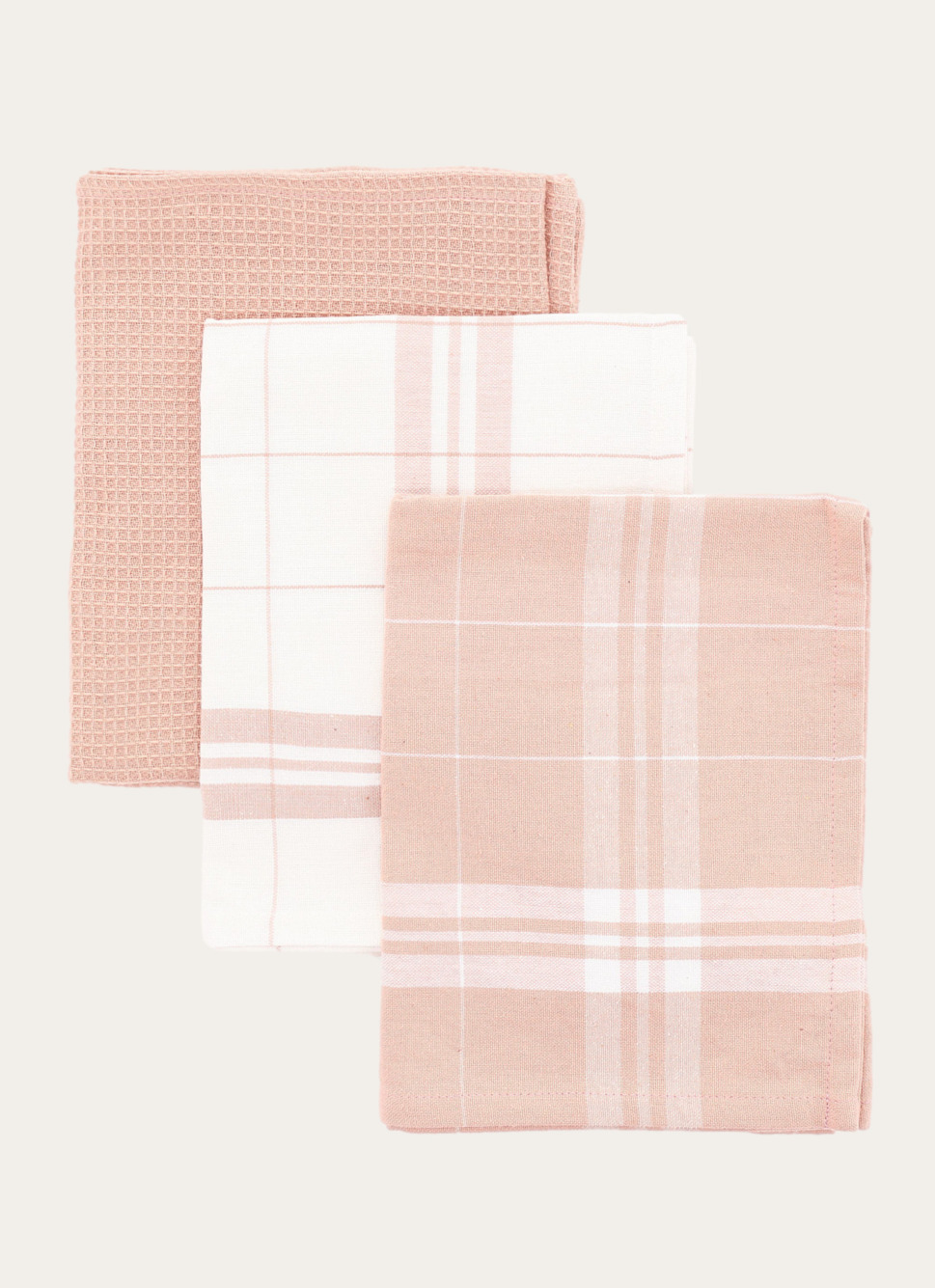 LOT DE 3 TORCHONS EN COTON CORAIL