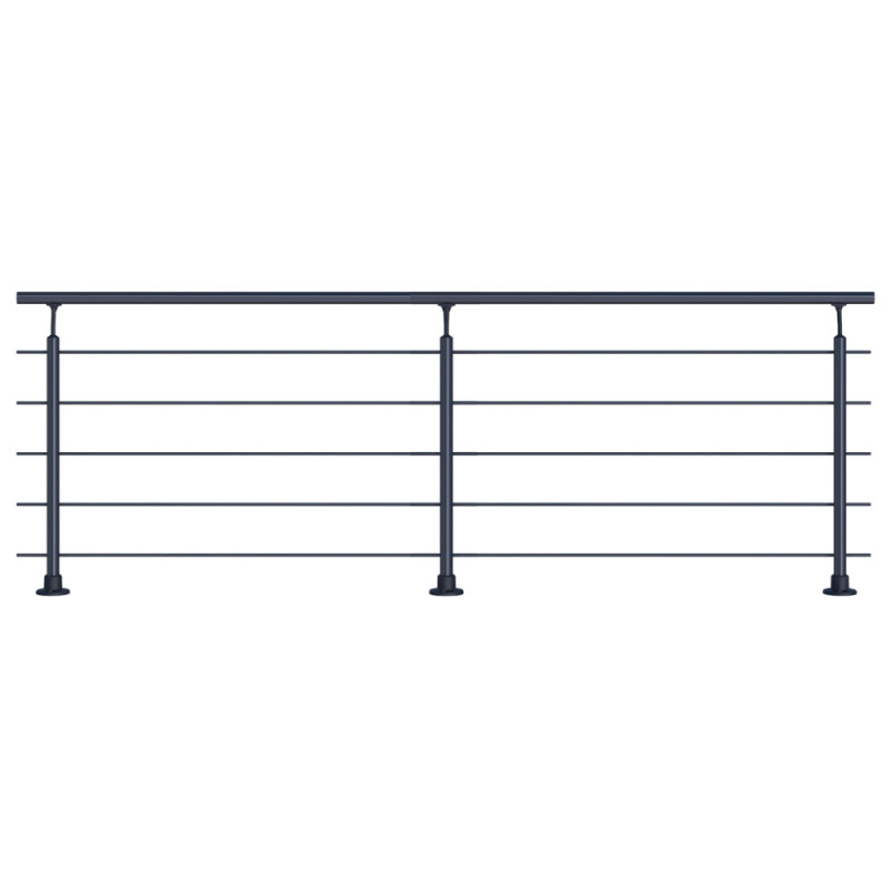 Kit garde-corps à fixation au sol Clean noir 250 cm SOGEM