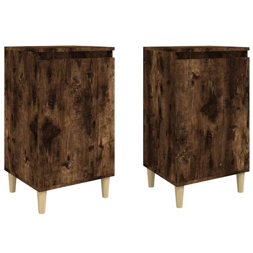 NNEVL Bedside Cabinets 2 pcs Smoked Oak 40x35x70 cm Engineered Wood