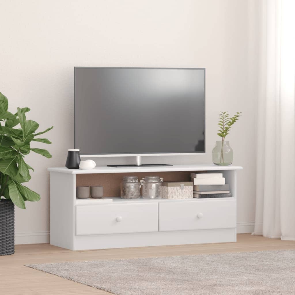 vidaXL TV Stand with Drawers ALTA 39.4x13.8x16.1 Solid Wood Pine - 39.4 x 13.8 x 16.1