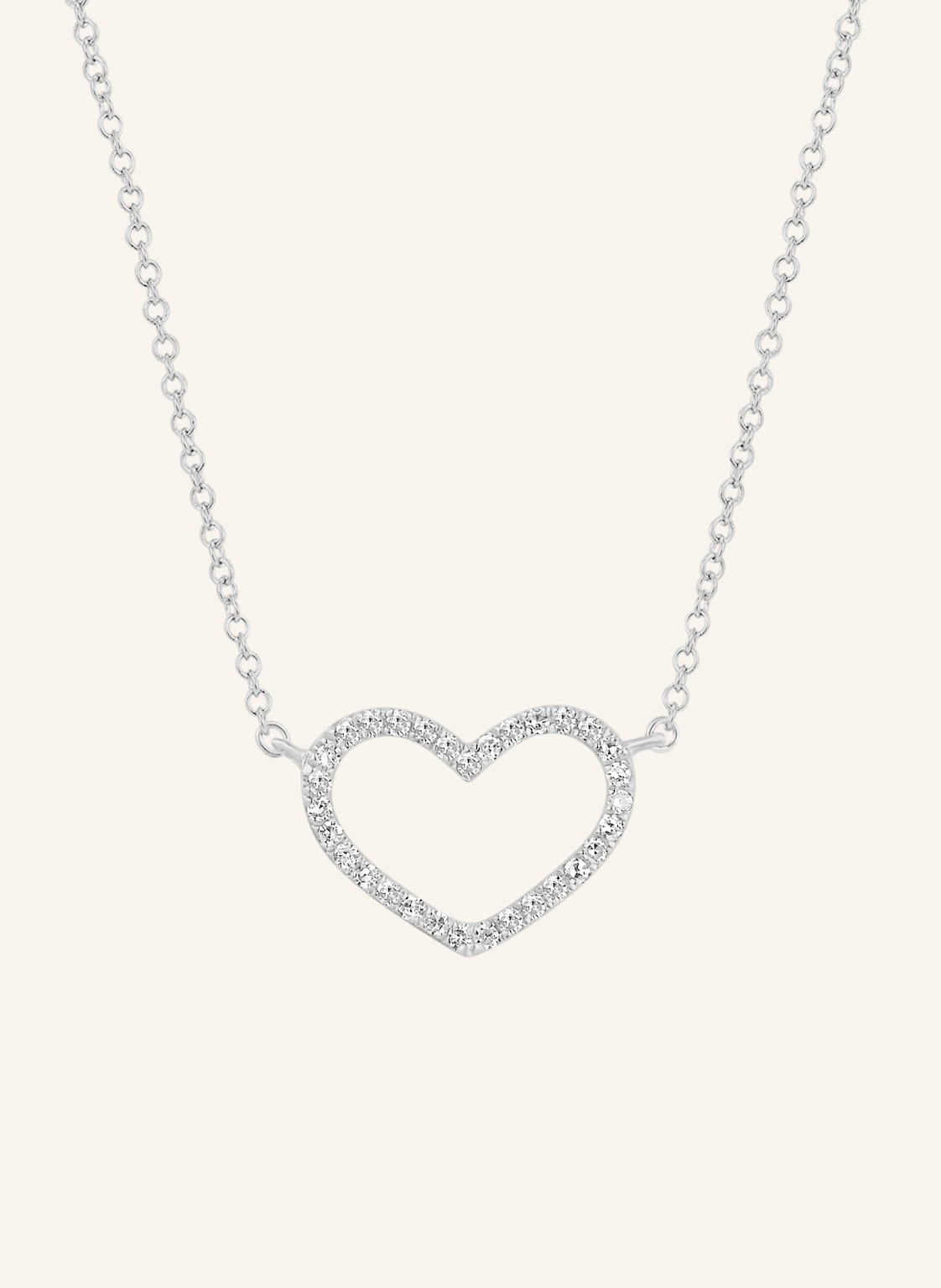 Leaf Halskette HEART aus 18 Karat Weißgold mit Diamanten