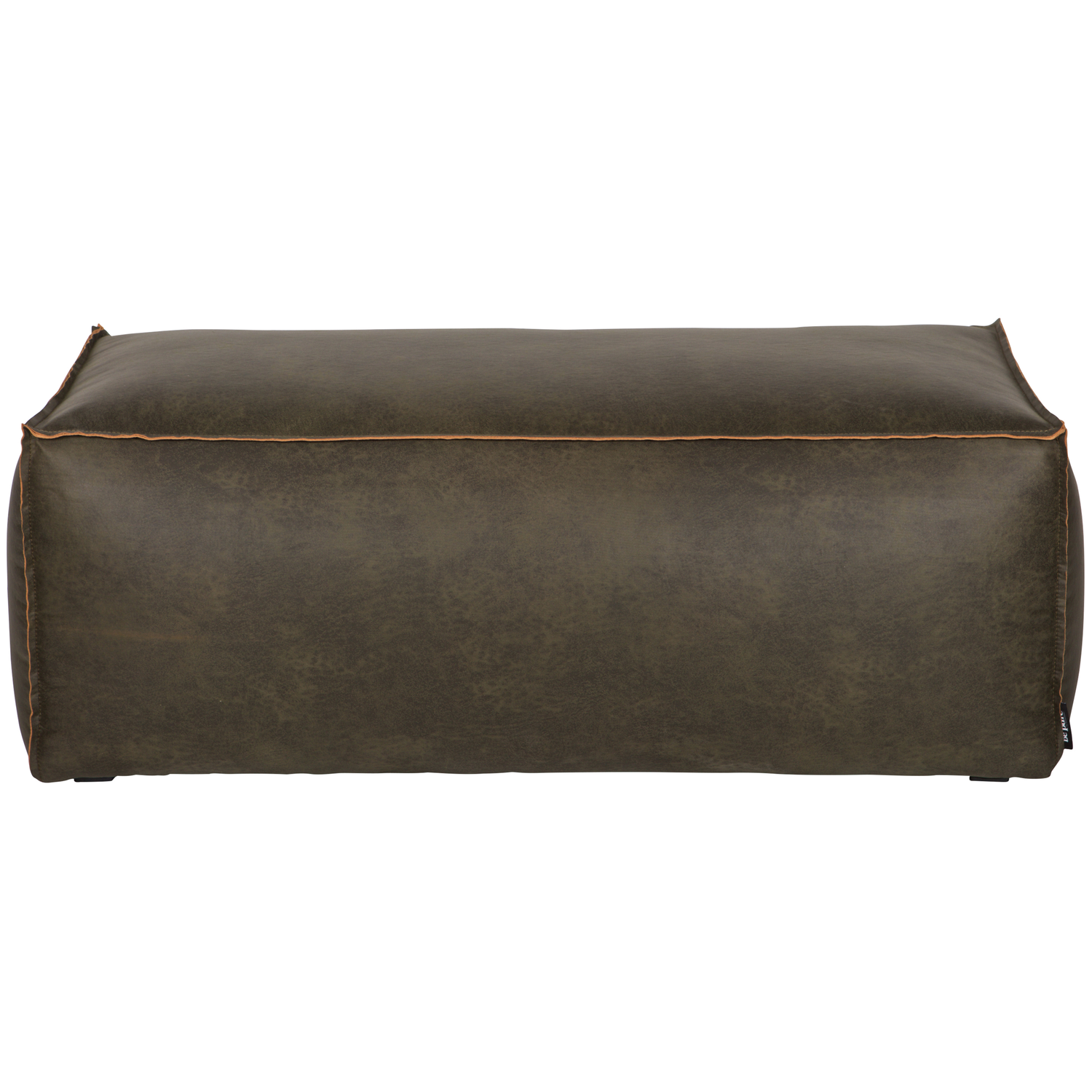 WOOOD poef Rodeo- Eco-leder - Army - 43x120x60