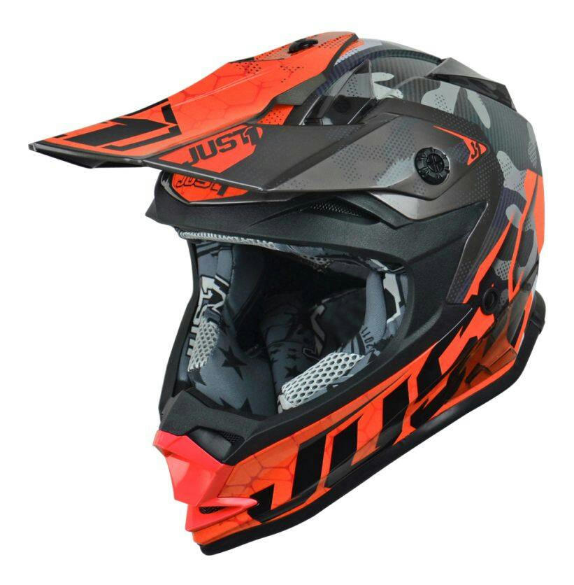 Just1 J32 Youth MX Helmet, Camo Orange Gloss