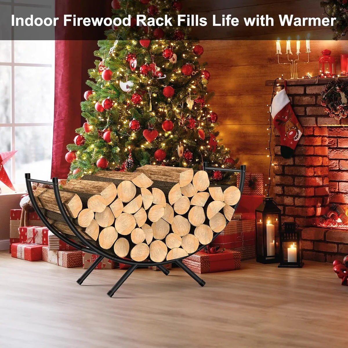 33 inches Metal Firewood Rack - 33.3 in
