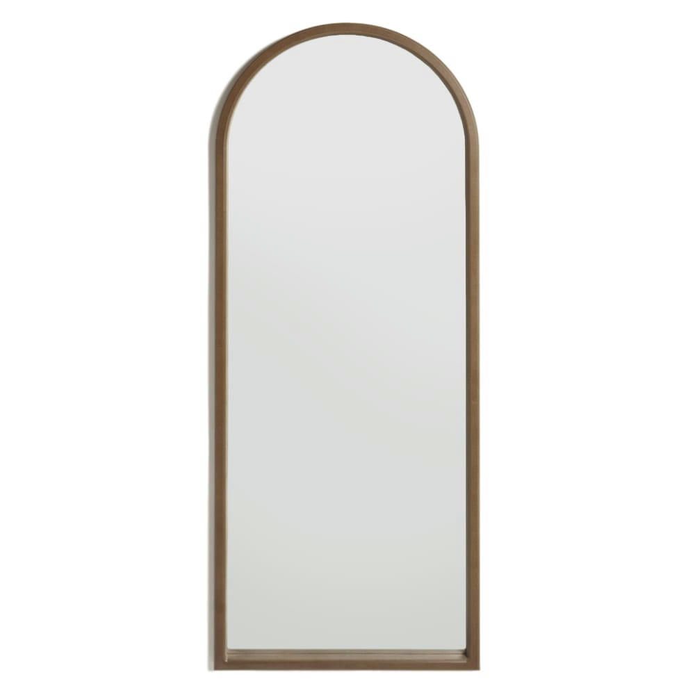 KATIA - Miroir sur pied en forme d’arc en couleur marron clair