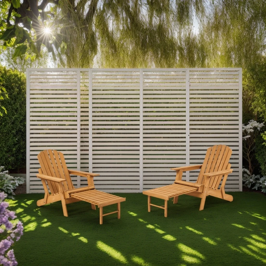 Outdoor Wooden Folding Adirondack Chair with Retractable Ottoman, Pre-Assembled BackRest & SeatBoard, Wood Patio Chair