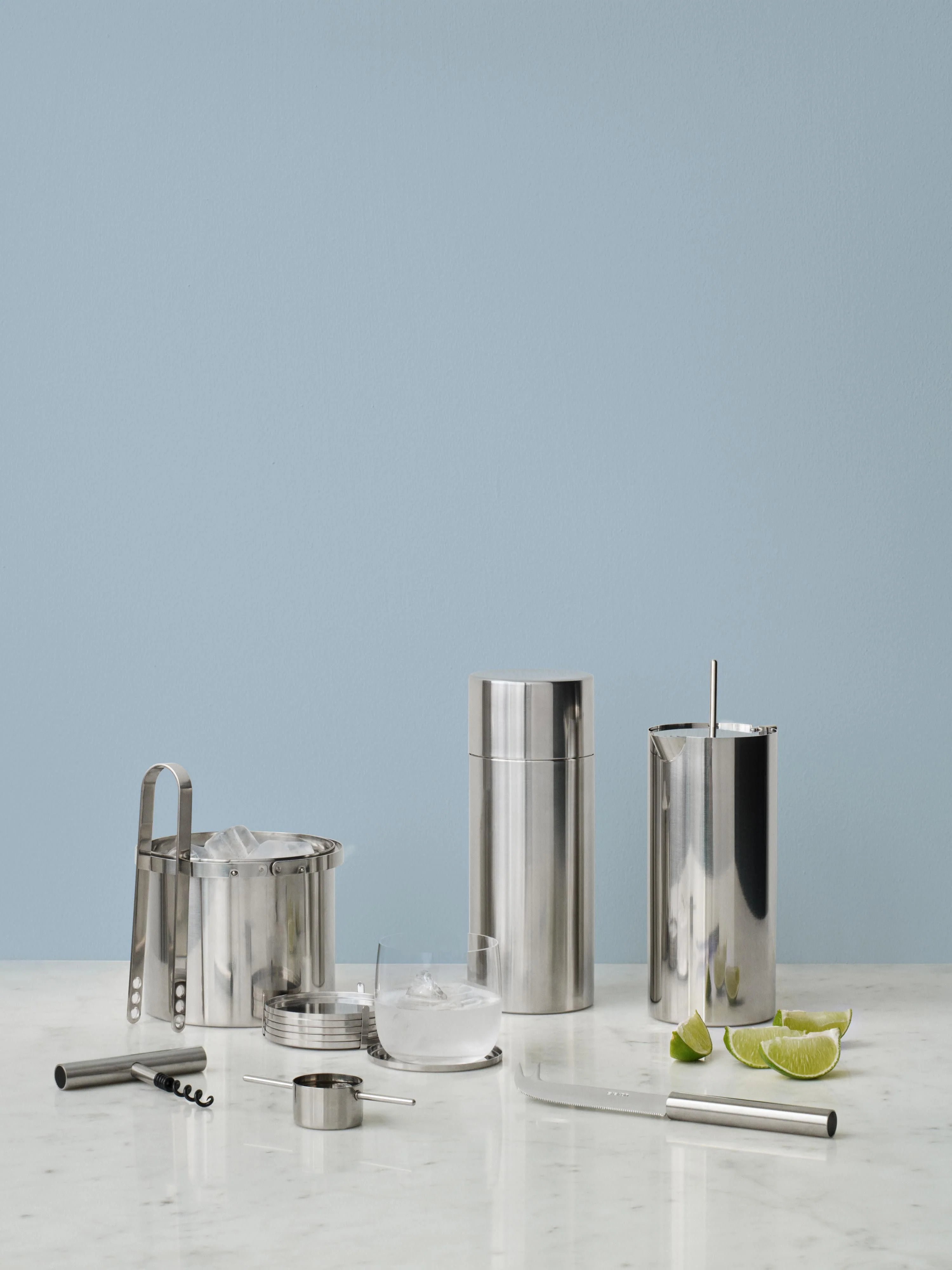 Untersetzer Arne Jacobsen mit Ständer, 6er-Set