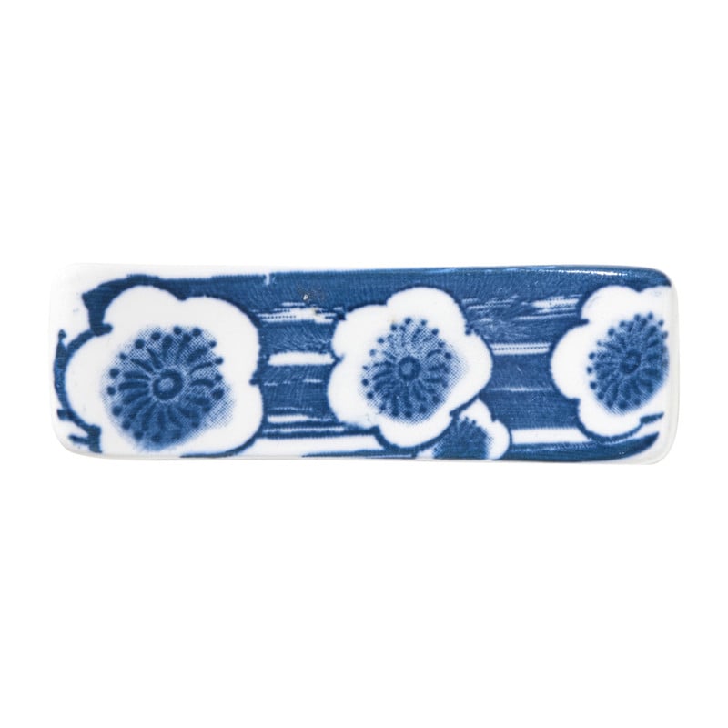 Eetstokjeshouder Mico bloemen - blauw/wit - 1.5x6x1.2 cm