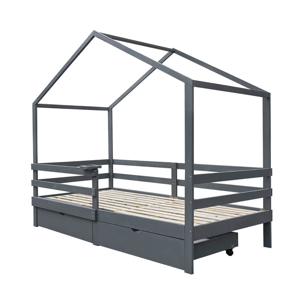 Home Deluxe kinderbed WOLKENLAND grijs met lades